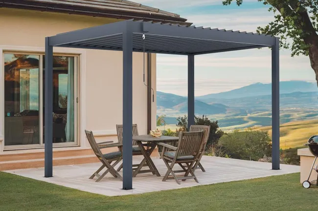 CAZEBOO Pérgola Bioclimática PIANA Aluminio 3x2 m Antracita Autoportante