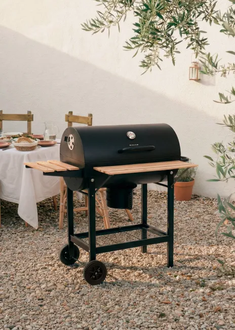 CREATE Barbacoa Ahumadora Carbón Smokey Easy con Ruedas y Termómetro