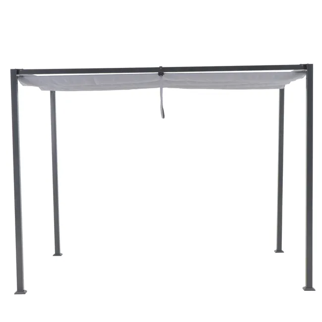 NATERIAL Pérgola Acero Horali 199x297 cm Gris Toldo Corredero