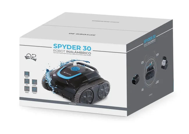 QP Spyder Max Robot Limpiafondos Piscina a Batería 120 min